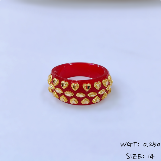 (GPR) TRJ (SIZE: 14) WGT: 0.250 GM APPROX (50 TONCH) KDM GOLD POLA RING FOR WOMEN 1 PIECE FOR GIFT (SOLD ON MRP)