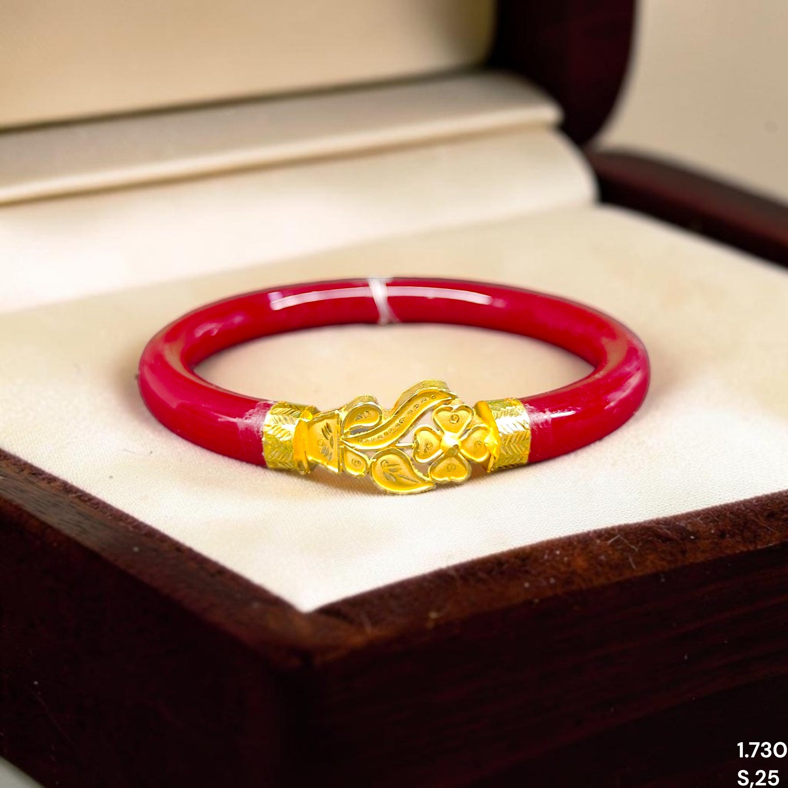 GPB22K- (SIZE-25) WGT: 1.730 GM APPROX BIS CERTIFIED HUID HALLMARK 916 22KT GOLD POLA BADHANO 1 PAIR FOR WOMEN.(J6EI7M)
