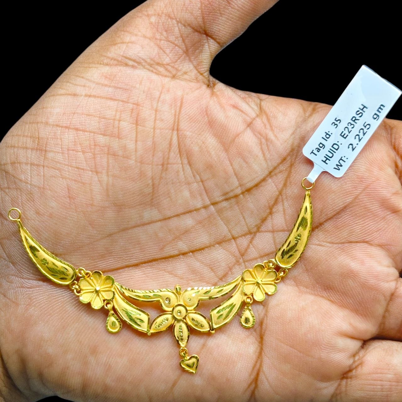 GOLD CHOKER NECKLACE-(WGT: 2.225 GM APPROX) BIS CERTIFIED HUID HALLMARK 9KT GOLD NECKLACE 1 PIECE FOR WOMEN.