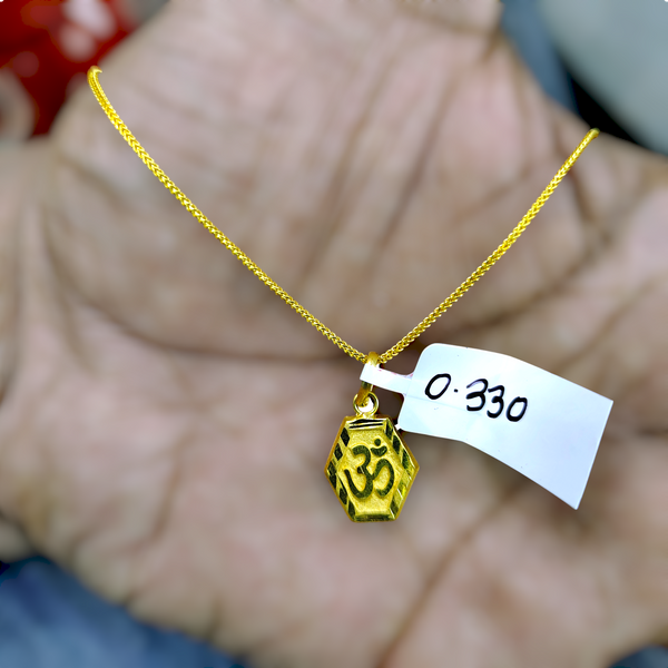 TRJ WGT: 0.330 GM APPROX KDM GOLD LOCKET 1 PIECE (50 TONCH) WITH ADJUSTABLE TASSEL.