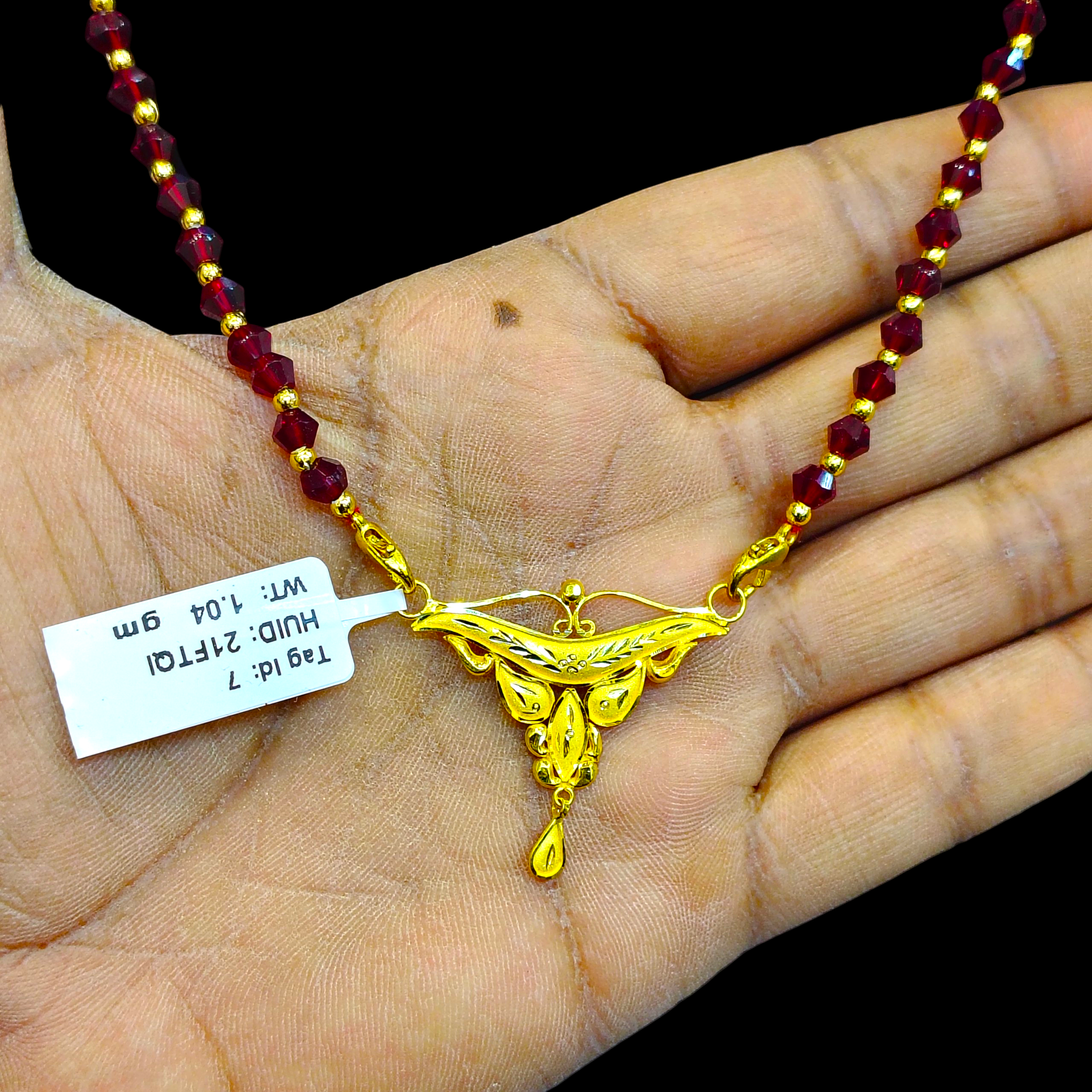 GOLD PENDANT- WGT: 1.040 GM APPROX 22KT HUID HALLMARK GOLD PENDANT MANGALSUTRA 1 PIECE WITH TASSEL.