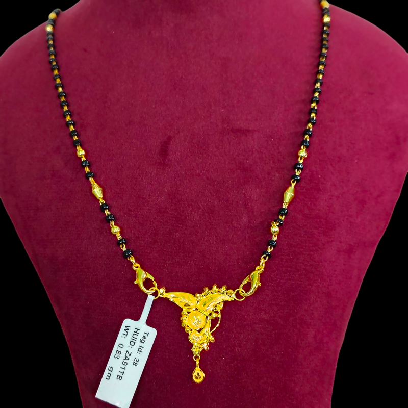 GPM22K- WGT: 0.830 GM APPROX 22KT HUID HALLMARK GOLD PENDANT MANGALSUTRA 1 PIECE WITH TASSEL.