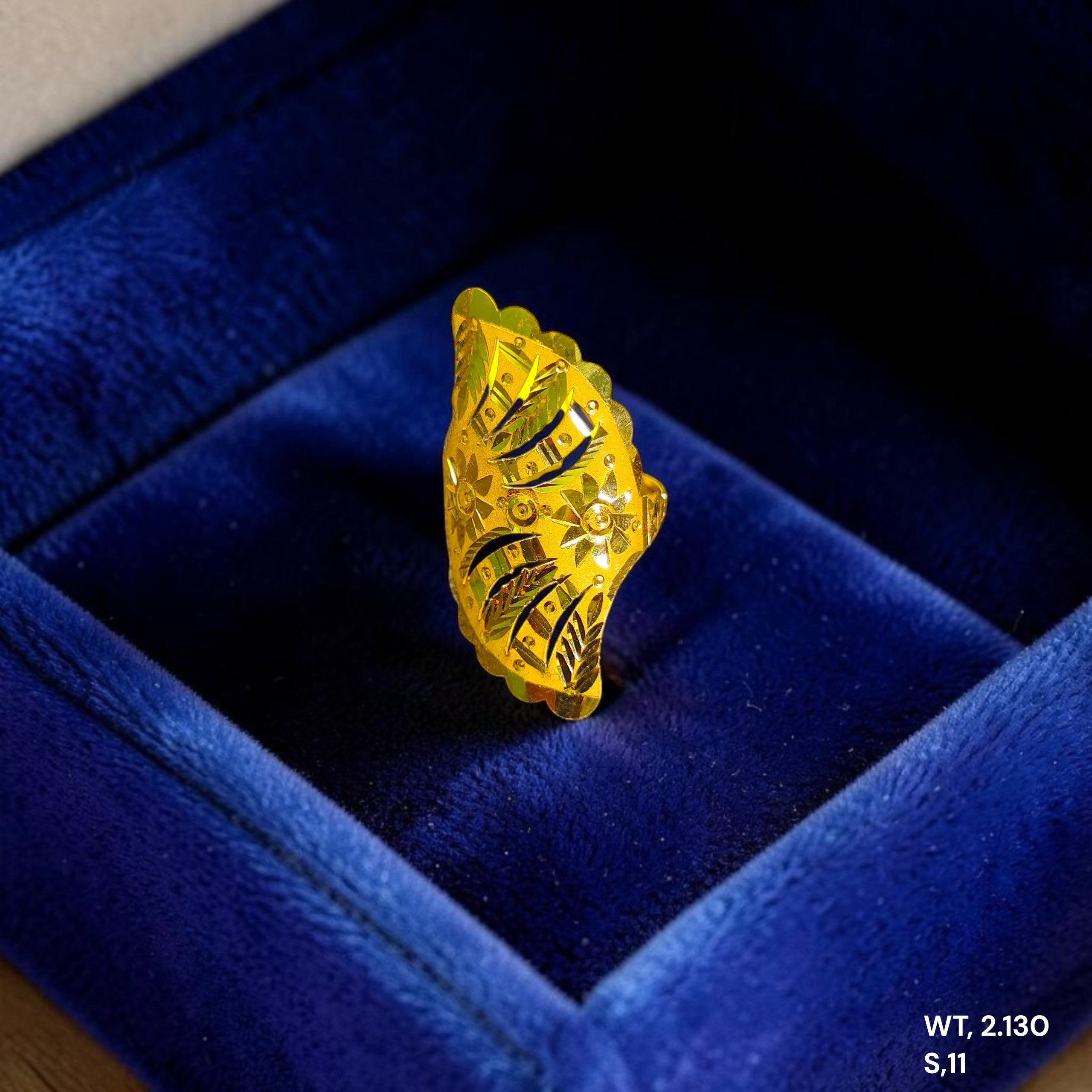LADIES RING- (SIZE: 11 ) WGT: 2.130 GM APPROX BIS CERTIFIED HUID HALLMARK 916 22KT GOLD RING FOR WOMEN 1 PIECE.