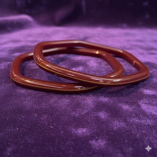 TRJ FOOTBALL MAROON HUID HALLMARK 22KT GOLD LAMINATION POLA BANGLES FACEBOOK VIRAL POLA APP. WGT: 0.100 GM (FUTURE EXCHANGE VALUE 25% OF PRODUCT PRICE IN BILL WITH ANY JEWELLERY).