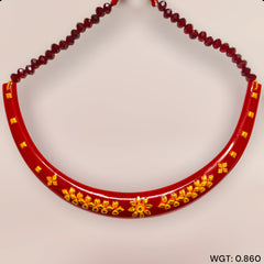 (GPN) TRJ WGT: 0.860 GM APPROX HUID HALLMARK 18K GOLD POLA NECKLACE 1 PIECE WITH CRYSTAL ADJUSTABLE TASSEL.