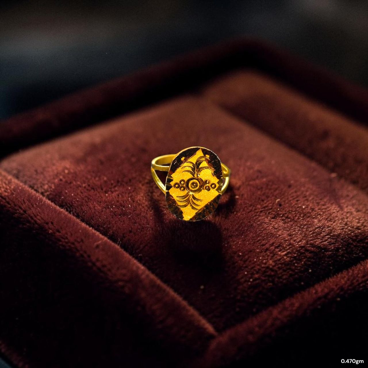 BABY JEWELLERY- TRJ WGT: 0.470 GM APPROX 22KT HUID HALLMARK GOLD BABY FINGER RING 1 PIECE FOR RICE CEREMONY & BIRTHDAY.