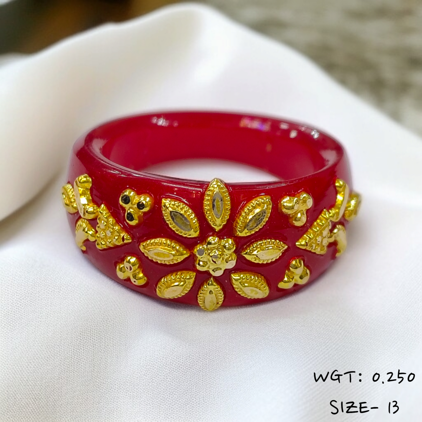 (GPR) TRJ (SIZE: 13) WGT: 0.250 GM APPROX (50 TONCH) KDM GOLD POLA RING FOR WOMEN 1 PIECE FOR GIFT (SOLD ON MRP)
