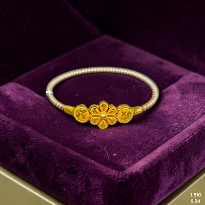 GOLD NOA- (X4FWAZ)-(SIZE: 24) (WGT: 1.510 GM APPROX) BIS CERTIFIED HUID HALLMARK 9KT GOLD BRACELET NOA BADHANO BANGLES 1 PIECE FOR WOMEN.