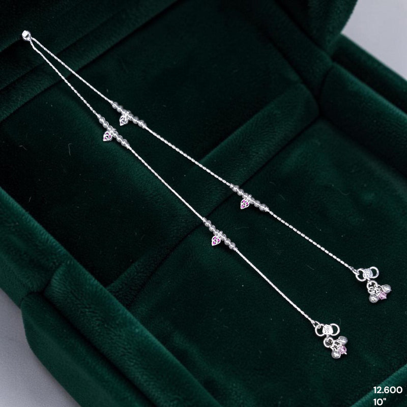 SILVER PAYEL- (A34) (WGT: 12.600 GM APPROX) 625 SILVER PAYEL (ANKLET) 1 PAIR LENGTH: 10