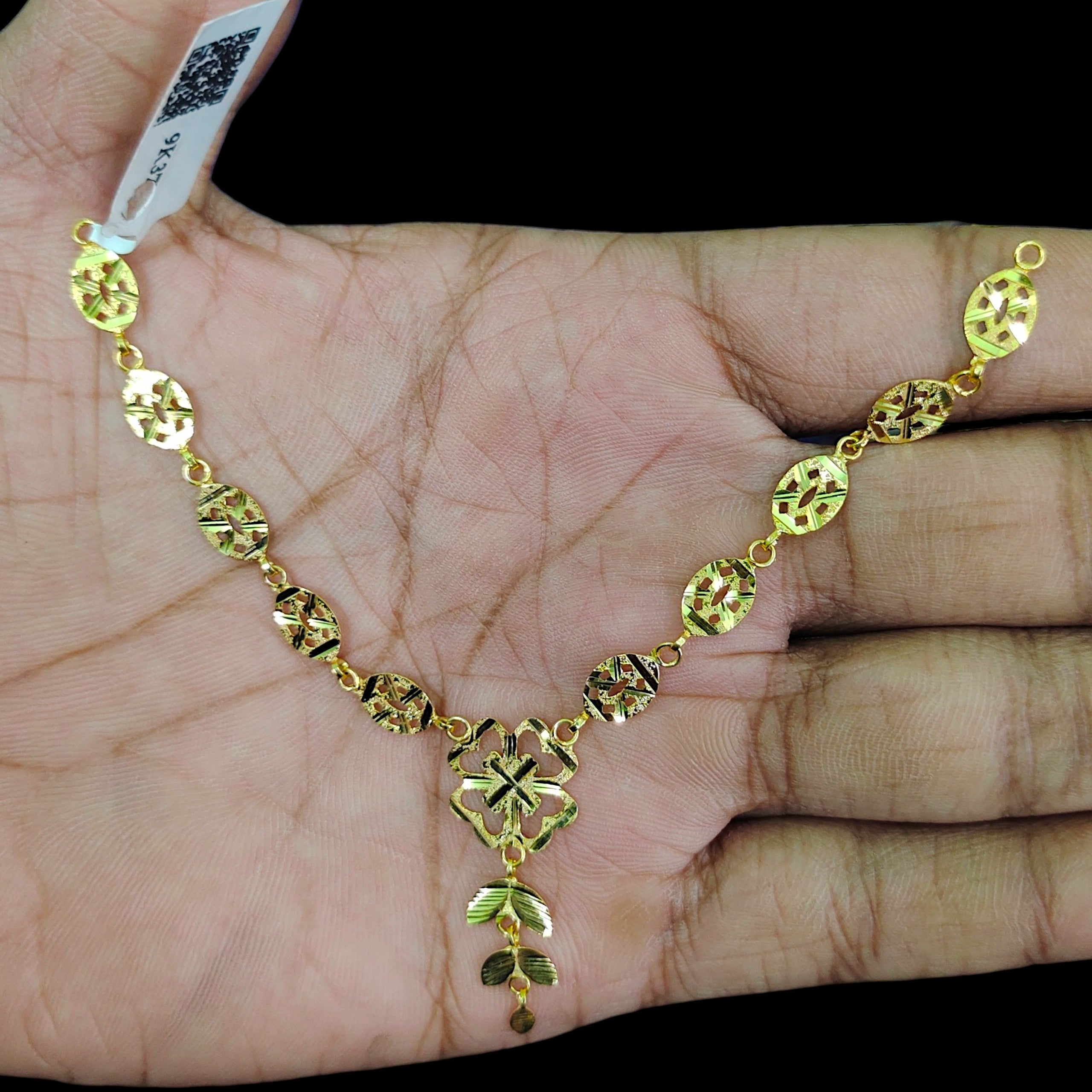 GOLD NECKLACE-(WGT: 2.140 GM APPROX) BIS CERTIFIED HUID HALLMARK 375 9KT GOLD NECKLACE 1 PIECE FOR WOMEN.