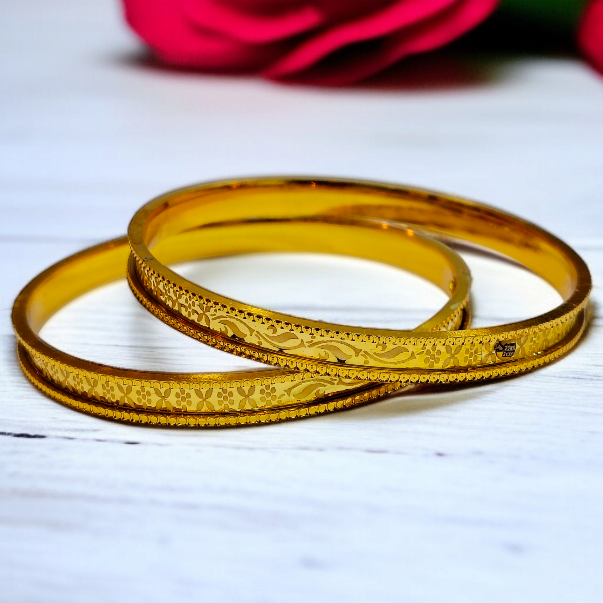 (GSN22) HUID HALLMARK 22KT GOLD DISCO SOCKET CHURI APPROX. WGT: 0.350 GM 1 PAIR FOR WOMEN (NO FOR REGULAR USE- ONLY OCCASION PURPOSE)