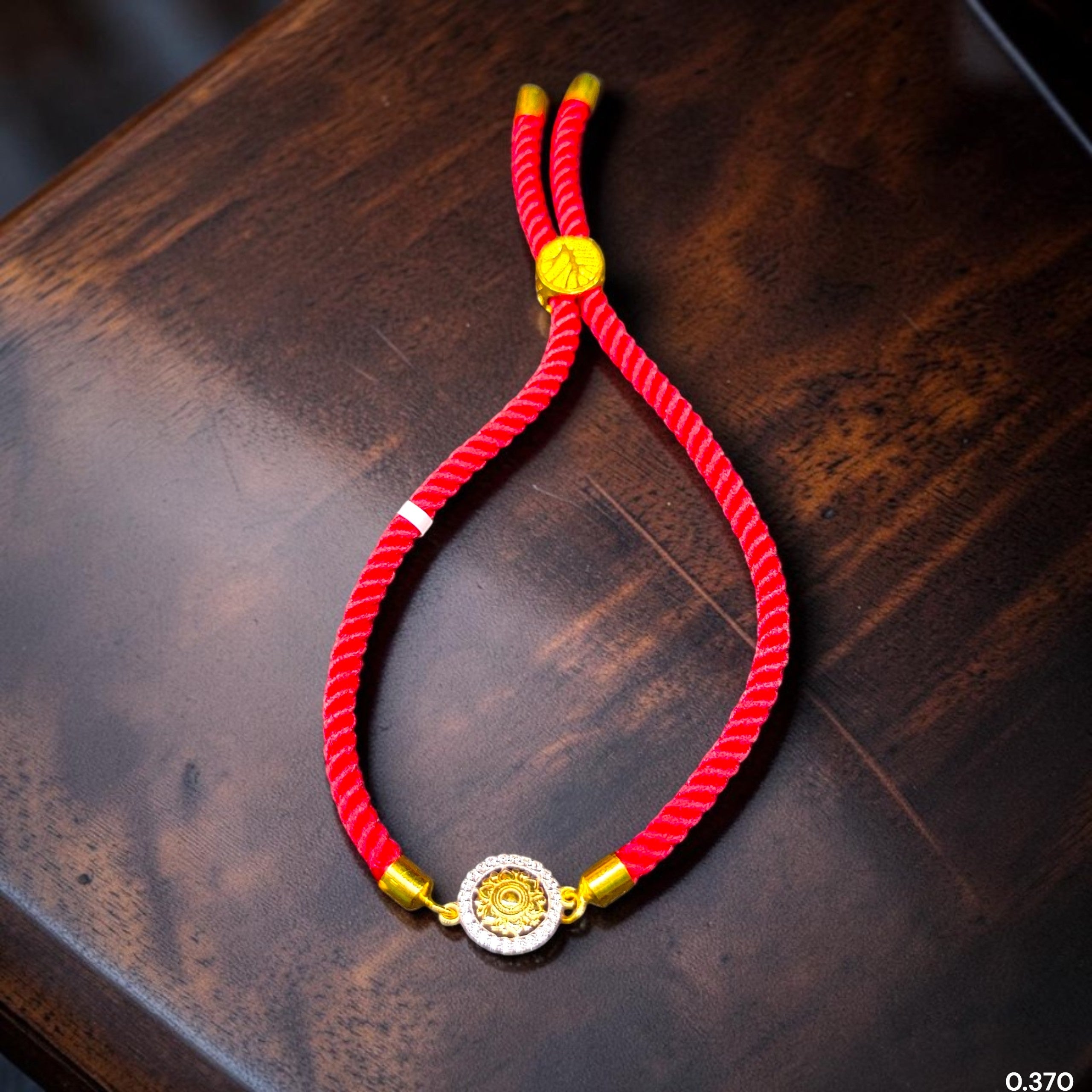 RAKHI- (WGT: 0.370 GM APPROX) BIS CERTIFIED HUID HALLMARK 375 9KT GOLD RAKHI FOR YOUR BELOVED BROTHER (ADJUSTABLE SIZE).