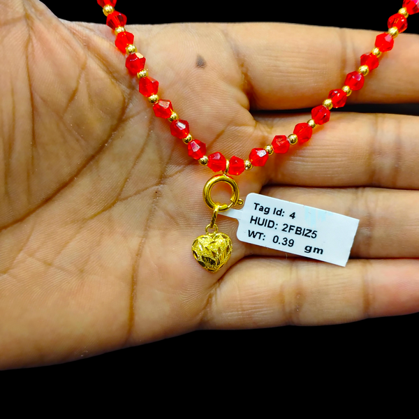 GOLD LOCKET- WGT: 0.390 GM APPROX BIS CERTIFIED HUID HALLMARK 916 22KT GOLD LOCKET 1 PIECE FOR UNISEX. (WITH ADJUSTABLE TASSEL).