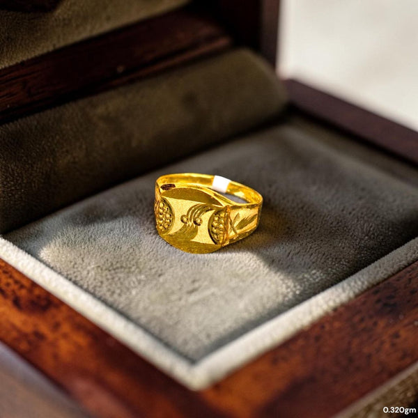 BABY JEWELLERY- TRJ WGT: 0.320 GM APPROX 375 9KT HUID HALLMARK GOLD BABY FINGER RING 1 PIECE FOR RICE CEREMONY & BIRTHDAY. (LSY3VP)