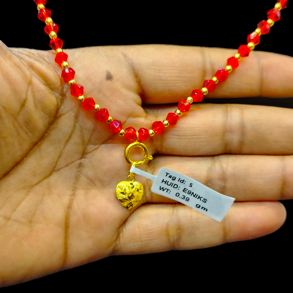 GOLD LOCKET- WGT: 0.390 GM APPROX BIS CERTIFIED HUID HALLMARK 916 22KT GOLD LOCKET 1 PIECE FOR UNISEX. (WITH ADJUSTABLE TASSEL).