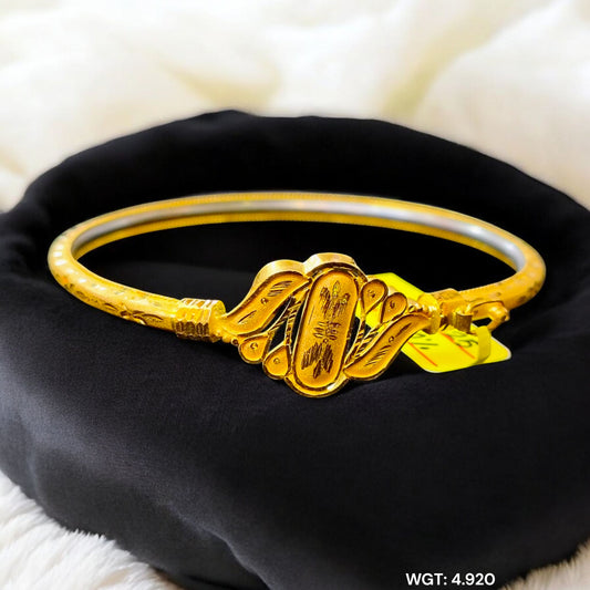 (GSN22) TRJ (SIZE: 25) WGT: 4.920 GM APPROX 22KT HUID HALLMARK GOLD NOA BADHANO BANGLES 1 PIECE.