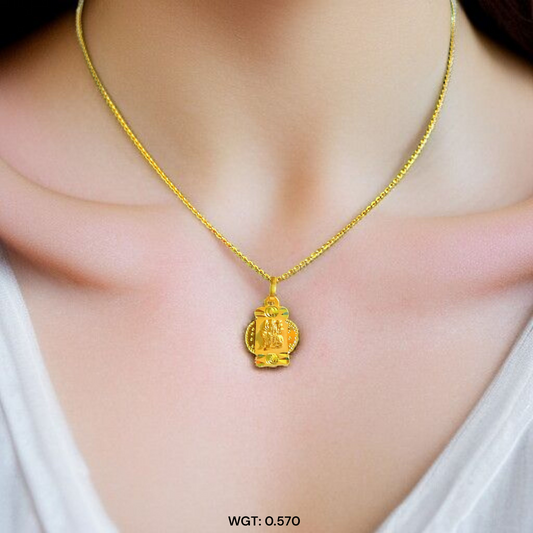 (GLKD) LOCKET WGT: 0.570 GM APPROX KDM GOLD LOCKET 1 PIECE (50 TONCH) WITH ADJUSTABLE TASSEL FOR GIFTING PURPOSE (CHAIN NOT INCLUDED).