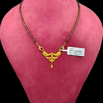 GPM22K- (4Y2E2R)-(WGT: 0.970 GM APPROX) BIS CERTIFIED HUID HALLMARK 22KT GOLD PENDANT MANGALSUTRA 1 PIECE WITH TASSEL.