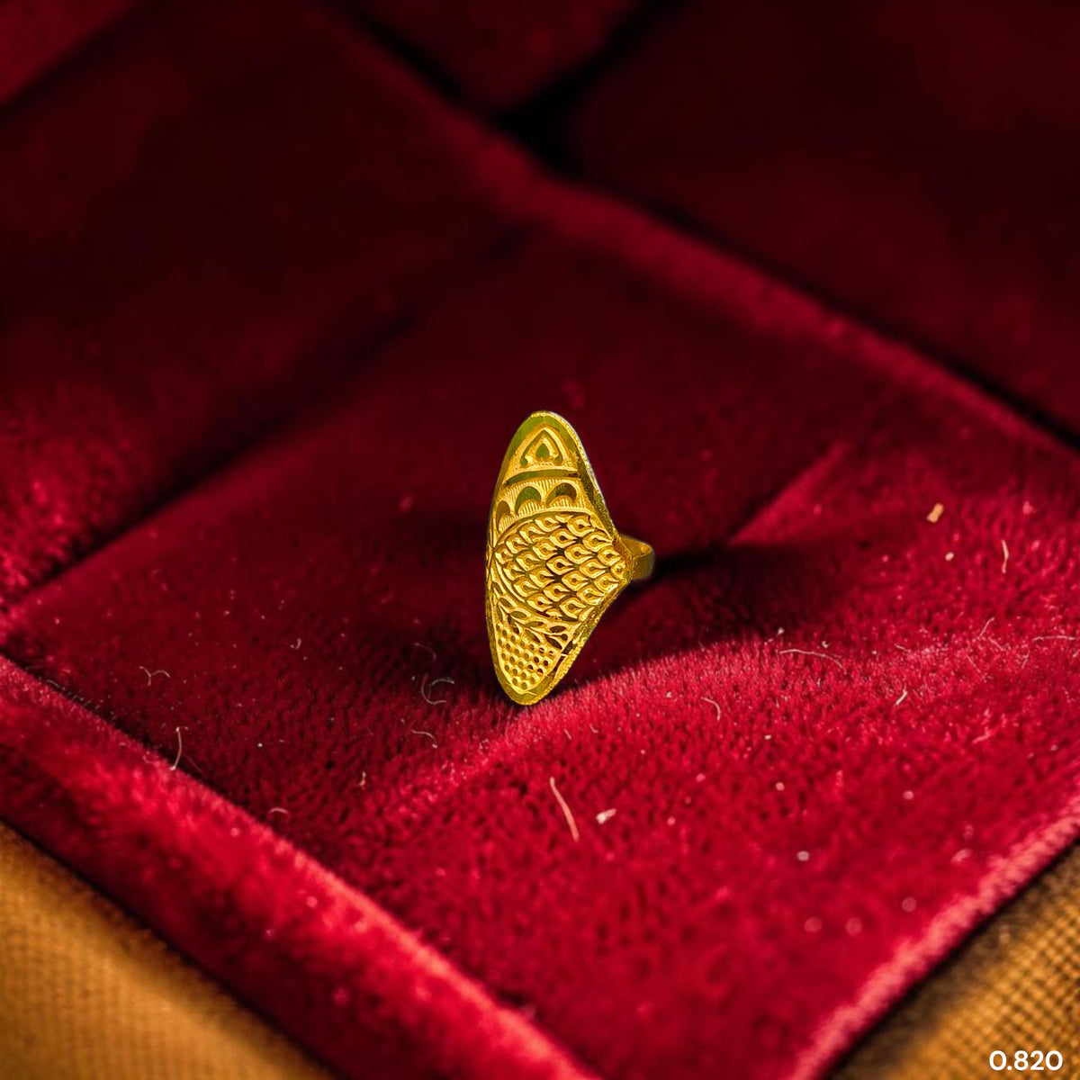 LADIES RING (BA8Q9G)-(SIZE: 15) WGT: 0.820 GM APPROX BIS CERTIFIED HUID HALLMARK 375 9KT GOLD RING FOR WOMEN 1 PIECE.