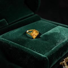BABY JEWELLERY- TRJ (8I9MBX) (WGT: 0.210 GM APPROX) 375 9KT HUID HALLMARK GOLD BABY FINGER RING 1 PIECE FOR RICE CEREMONY & BIRTHDAY.