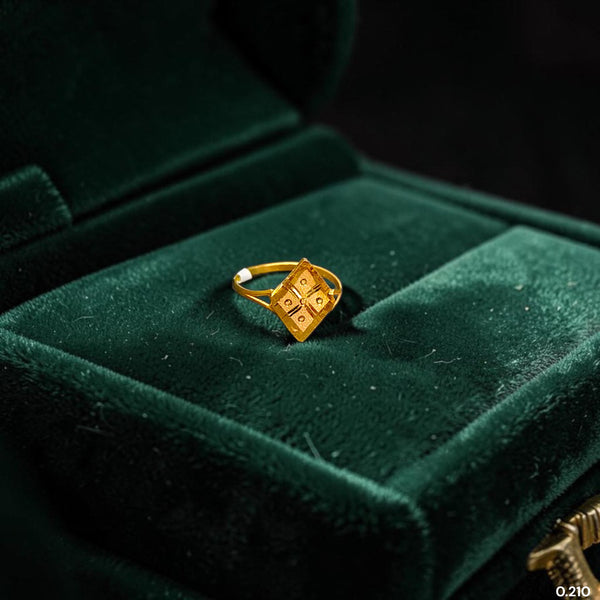 BABY JEWELLERY- TRJ (8I9MBX) (WGT: 0.210 GM APPROX) 375 9KT HUID HALLMARK GOLD BABY FINGER RING 1 PIECE FOR RICE CEREMONY & BIRTHDAY.