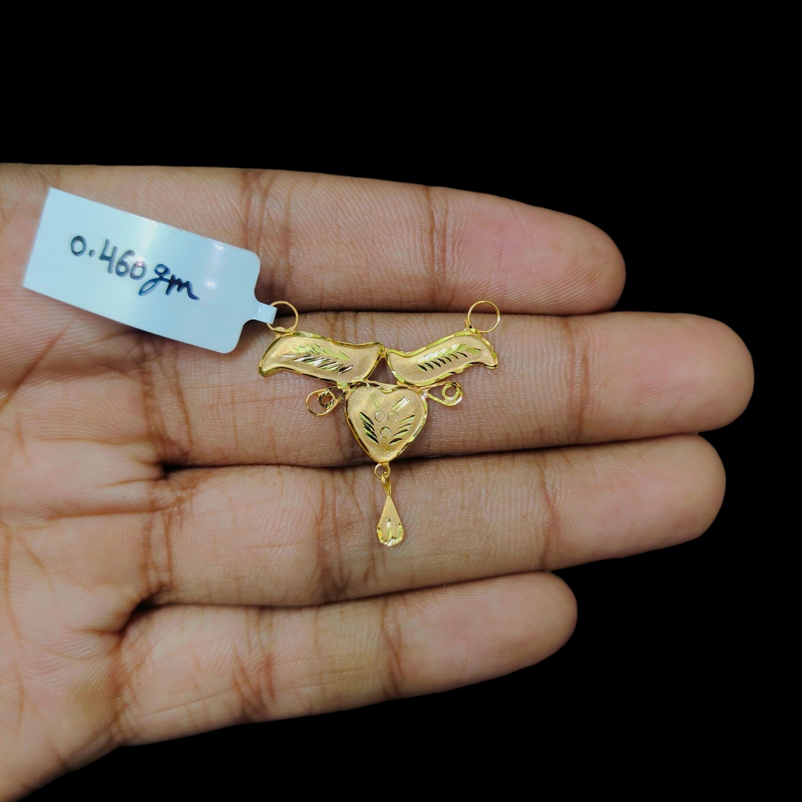 GOLD PENDANT- (WGT: 0.460 GM APPROX) BIS CERTIFIED HUID HALLMARK 375 9KT GOLD PENDANT FOR WOMEN 1 PIECE WITH FREE MANGALSUTRA & TASSEL.