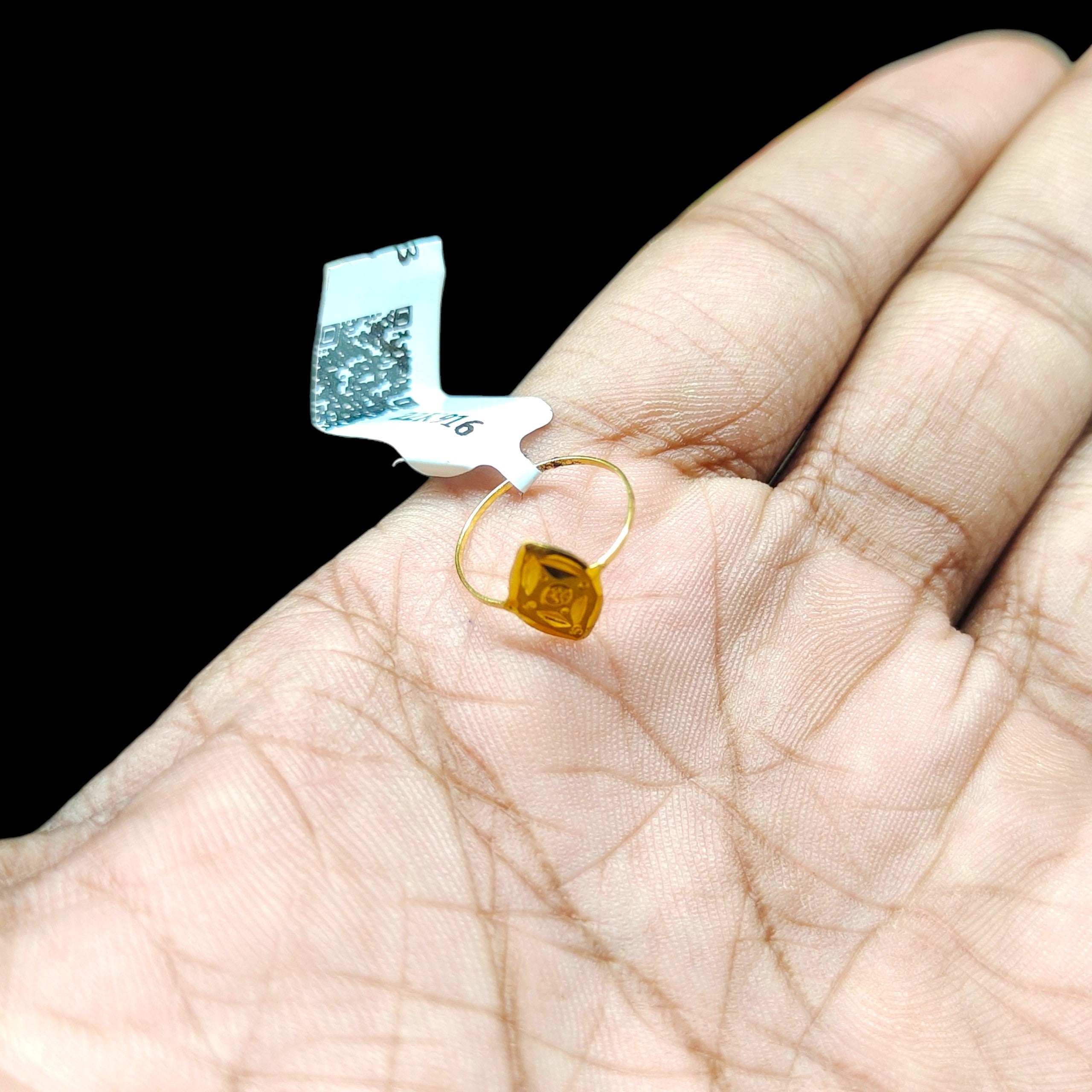 BABY JEWELLERY- TRJ WGT: 0.240 GM APPROX 22KT HUID HALLMARK GOLD BABY FINGER RING 1 PIECE FOR RICE CEREMONY & BIRTHDAY.