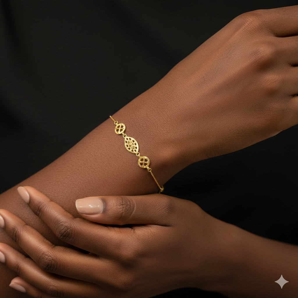 GOLD WRISTLET- BIS CERTIFIED HUID HALLMARK 375 9KT GOLD WRISTLET APPROX WGT: 1.180 FOR WOMEN.