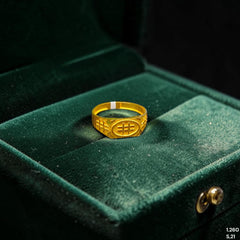 GENTS RING- (8PILF3) TRJ (SIZE:21) (WGT: 1.260 GM APPROX) BIS CERTIFIED HUID HALLMARK 375 9KT GOLD FINGER RING FOR MEN 1 PIECE.