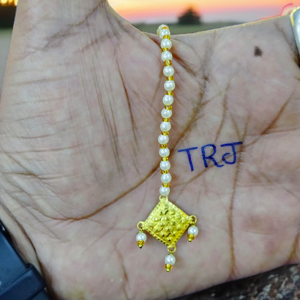 BUBBLE SQUAR DESIGN (WGT: 0.220 GM APPROX) KDM GOLD (MANGTIKA) MOTI TICKLY 1 PIECE (50 TONCH) BEST FOR GIFT IN MARRIAGE.