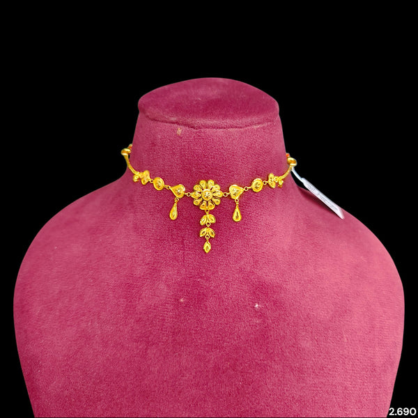 GCN22K- (W99WEE)-(WGT: 2.690 GM APPROX) BIS CERTIFIED HUID HALLMARK 916 22KT GOLD CHOKER 1 PIECE FOR WOMEN.