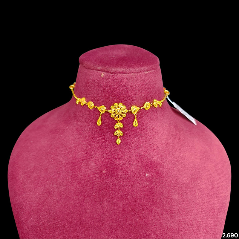 GCN22K- (W99WEE)-(WGT: 2.690 GM APPROX) BIS CERTIFIED HUID HALLMARK 916 22KT GOLD CHOKER 1 PIECE FOR WOMEN.