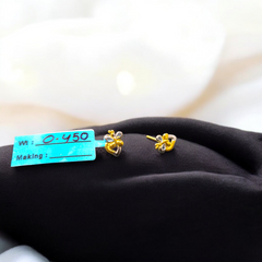 BABY JEWELLERY STUD EARRING- TRJ BABY TOPS WGT: 0.450 GM APPROX BIS CERTIFIED HUID HALLMARK 9KT GOLD STUD EARRINGS FOR WOMEN 1 PAIR FOR REGULAR USE.