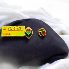 GOLD TOPS- BIS CERTIFIED WGT: 0.950 GM APPROX HUID HALLMARK 916 22KT GOLD TOPS 1 PAIR FOR WOMEN.