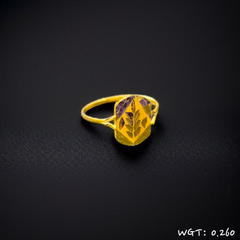 TRJ WGT: 0.260 GM APPROX KDM GOLD BABY FINGER RING 1 PIECE FOR RICE CEREMONY & BIRTHDAY.