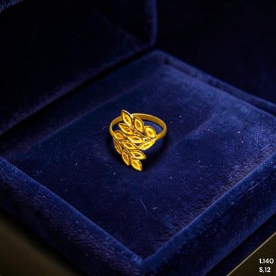 LADIES RING- (LXU7MF)-(SIZE: 12 ) WGT: 1.140 GM APPROX BIS CERTIFIED HUID HALLMARK 916 22KT GOLD RING FOR WOMEN 1 PIECE.