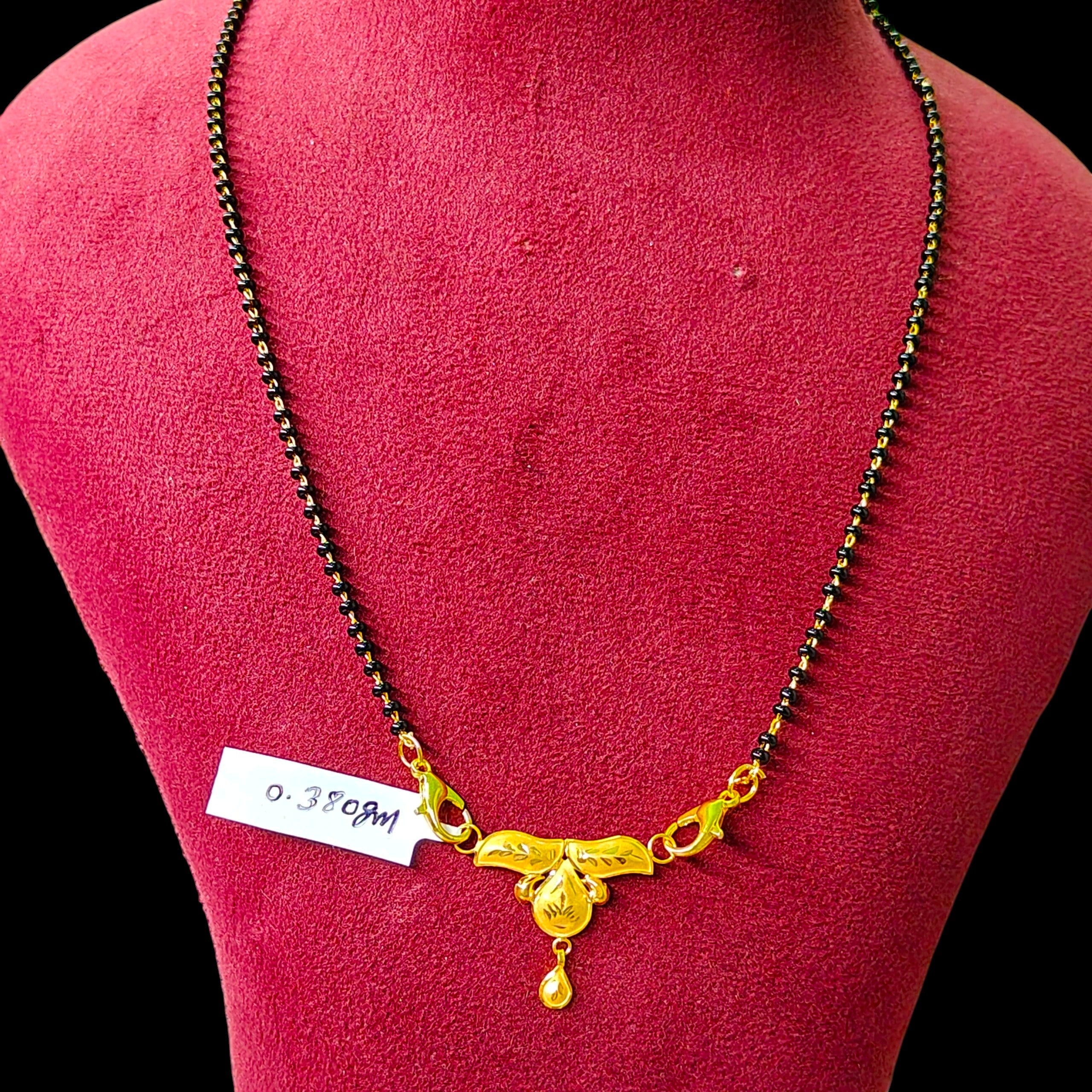 GOLD PENDANT- (WGT: 0.380 GM APPROX) BIS CERTIFIED HUID HALLMARK 375 9KT GOLD PENDANT FOR WOMEN 1 PIECE WITH FREE MANGALSUTRA & TASSEL.