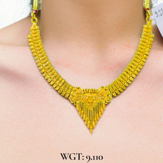 BIS CERTIFIED HUID HALLMAR 916 22KT GOLD NECKLACE CHOKER (WGT: 9.110 GM) 1 PIECE FOR WOMEN.