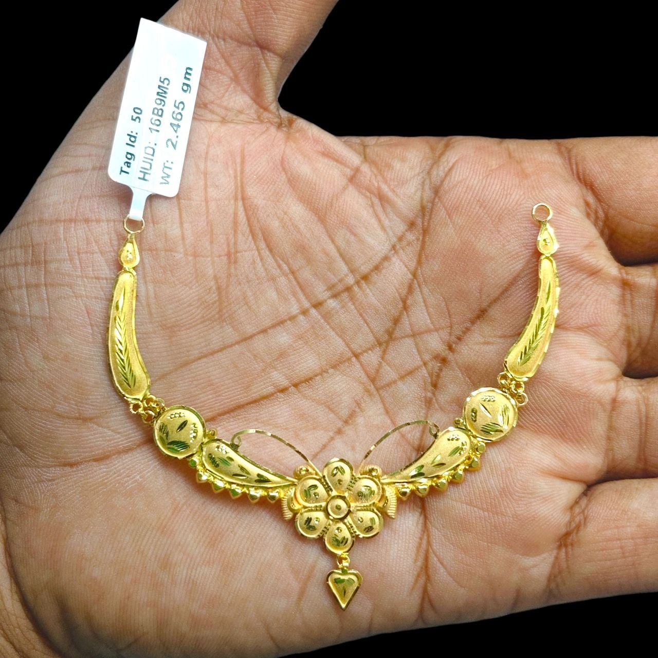 GOLD CHOKER NECKLACE-(WGT: 2.465 GM APPROX) BIS CERTIFIED HUID HALLMARK 9KT GOLD NECKLACE 1 PIECE FOR WOMEN.