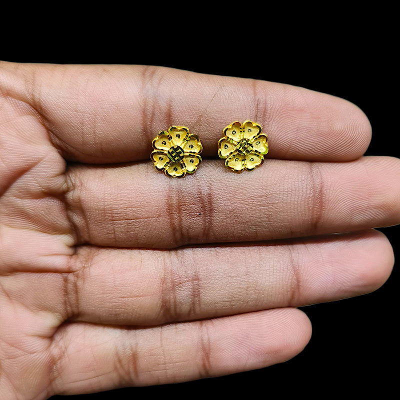 GOLD SUIDHAGA- (BUYBGG)-(G9AE7B) (WGT: 1.040 GM APPROX) BIS CERTIFIED HUID HALLMARK 9KT GOLD SUIDHAGA EARRINGS (1 PAIR) FOR WOMEN.