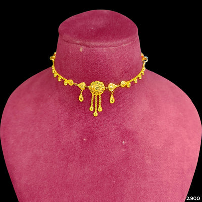 GCN22K- (JWKFCT)-(WGT: 2.900 GM APPROX) BIS CERTIFIED HUID HALLMARK 916 22KT GOLD CHOKER 1 PIECE FOR WOMEN.
