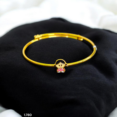 BABY JEWELLERY- (WGT: 1.780 GM APPROX) BIS CERTIFIED 375 9KT GOLD BABY BANGLE 1 PIECE FULL ADJUSTABLE SIZE FROM NEW BORN TO 4 YEARS (FOR RICE CEREMONY AND BIRTHDAY).