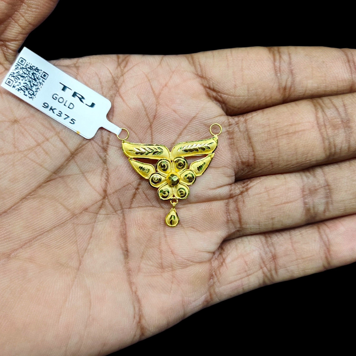 GPM9K- (WGT: 0.700 GM APPROX) BIS CERTIFIED HUID HALLMARK 375 9KT GOLD PENDANT FOR WOMEN 1 PIECE WITH FREE MANGALSUTRA & TASSEL. (D89EAI)