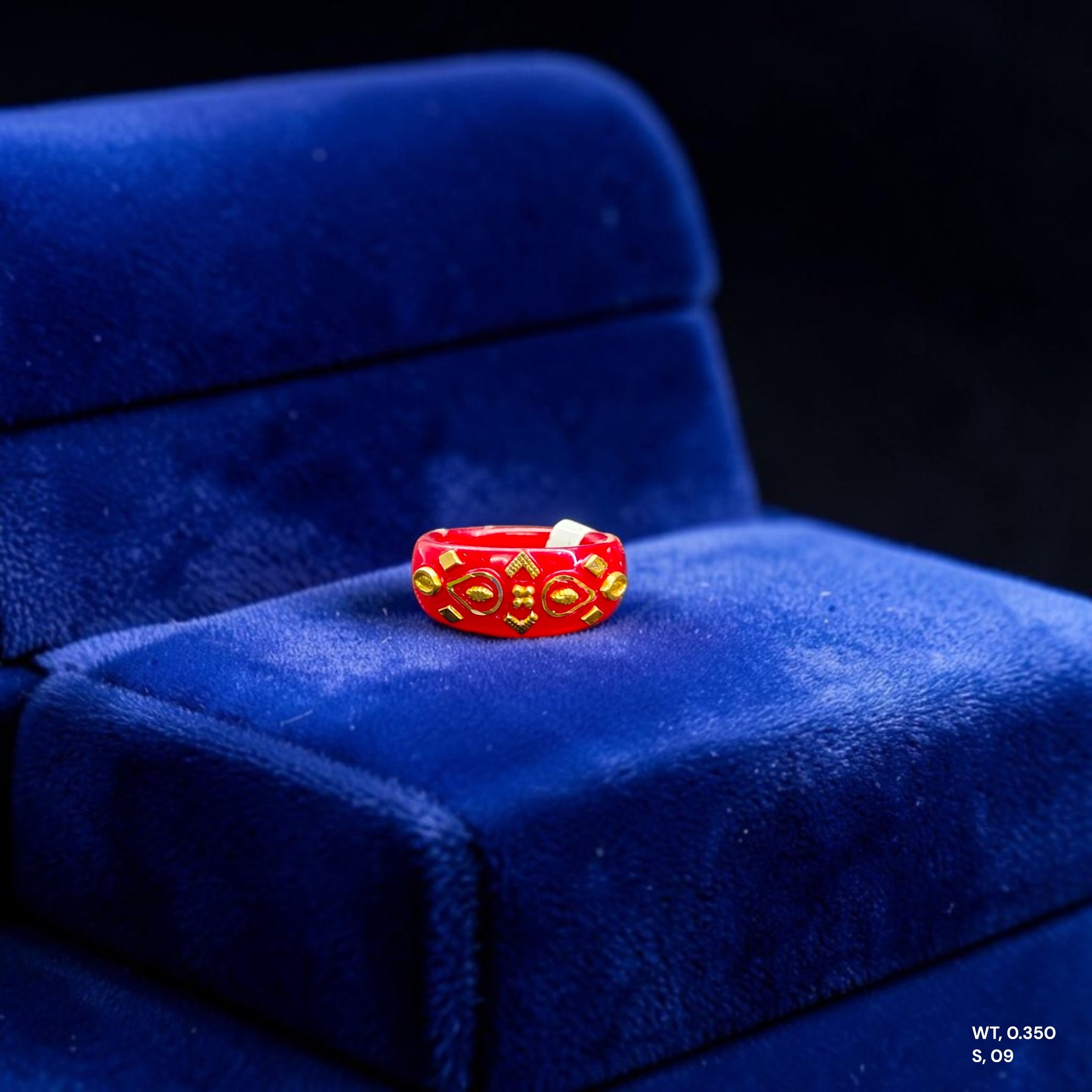 POLA RING-SIZE 9 (WGT: 0.350 GM APPROX) CERTIFIED BIS HALLMARK 916 22KT GOLD POLA RING 1 PIECE (BEST FOR DAILY WEAR OR GIFTING YOUR LOVE ONE).