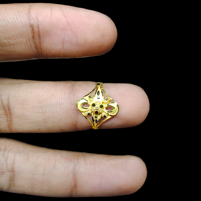 LADIES RING- (SIZE: 9) WGT: 0.670 GM APPROX BIS CERTIFIED HUID HALLMARK 9KT GOLD FINGER RING FOR WOMEN 1 PIECE. (XSAVJJ)