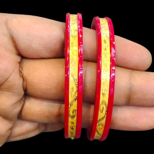 POLA BADHANO- BIS CERTIFIED (SIZE: 24) WGT: 1.530 GM APPROX 22KT HUID HALLMARK GOLD POLA BADHANO BANGLES 1 PAIR DESIGN FOR REGULAR USE.