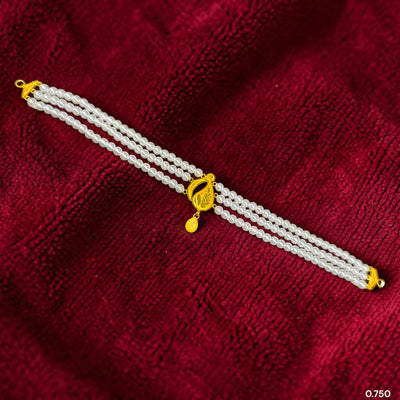 GMC22K- (RZCTGJ) (WGT: 0.750 GM APPROX) BIS HALLMARK CERTIFIED 916 22KT GOLD MOTI CHOKER 1 PIECE  WITH ADJUSTABLE TASSEL FOR GIFT IN MARRIAGE.