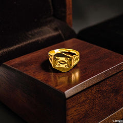 BABY JEWELLERY- TRJ WGT: 0.360 GM APPROX 375 9KT HUID HALLMARK GOLD BABY FINGER RING 1 PIECE FOR RICE CEREMONY & BIRTHDAY.(3JRYCD)