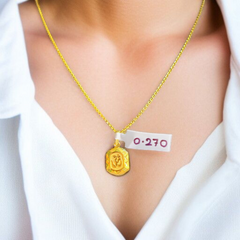 (GLKD) LOCKET WGT: 0.270 GM APPROX KDM GOLD LOCKET 1 PIECE (50 TONCH) WITH ADJUSTABLE TASSEL FOR GIFTING PURPOSE (CHAIN NOT INCLUDED).