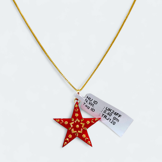 CERTIFIED BIS HUID HALLMARK 916 22KT GOLD POLA PENDANT LOCKET (WGT: 0.400 GM APPROX) 1 PIECE WITH ADJUSTABLE TASSEL (CHAIN NOT INCLUDED)